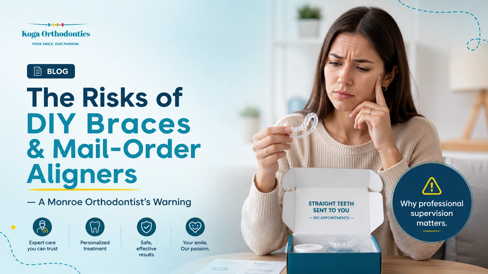The Risks of DIY Braces and Mail-Order Aligners — A Monroe Orthodontist’s Warning