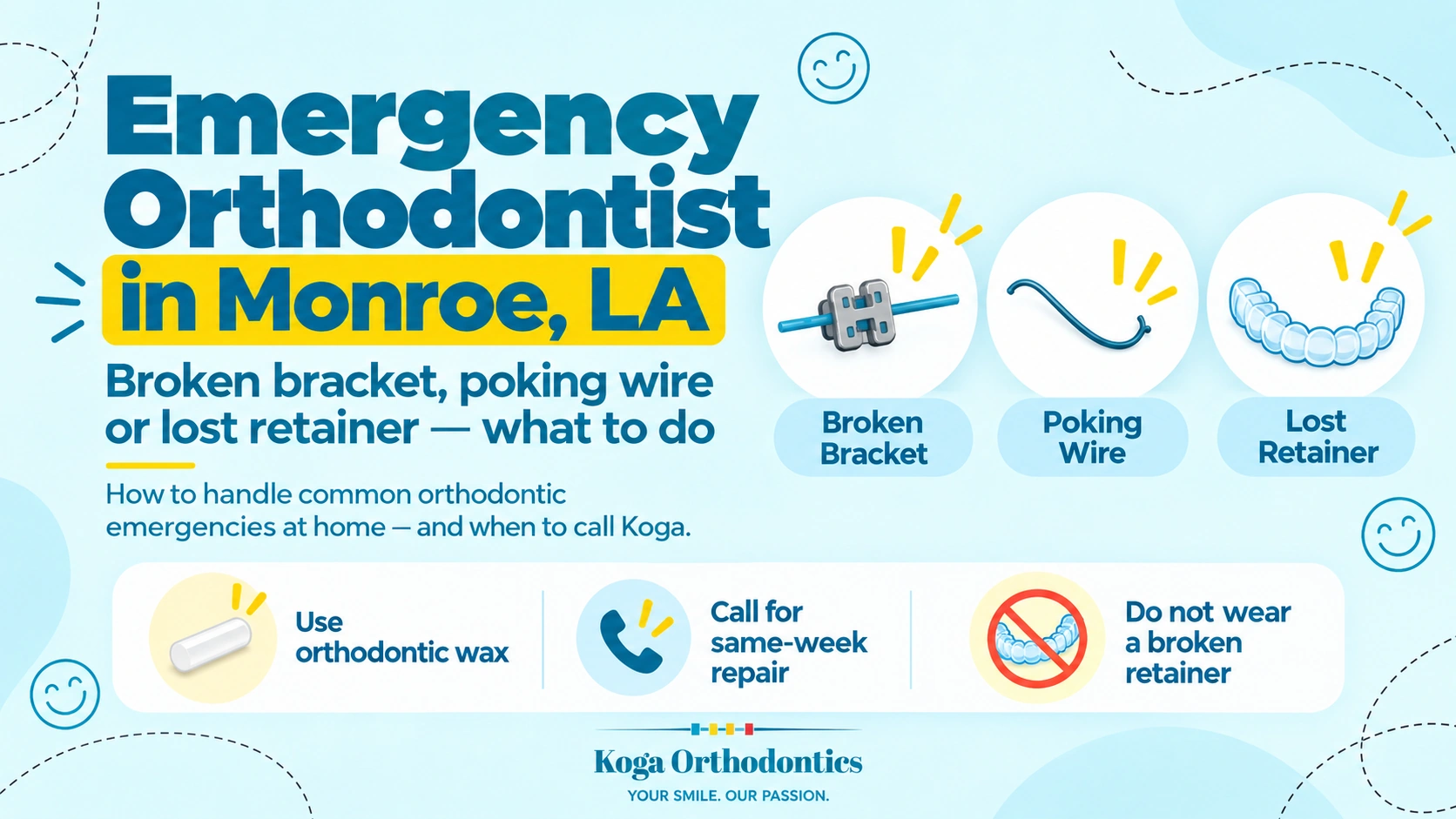 Emergency Orthodontist in Monroe, LA: Broken Bracket, Poking Wire or Lost Retainer — What to Do